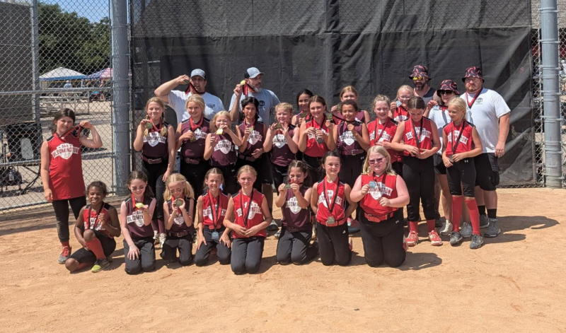 Picture of 1st and 2nd place Squirts Girls Softball Teams at South Metro Tournament 2025